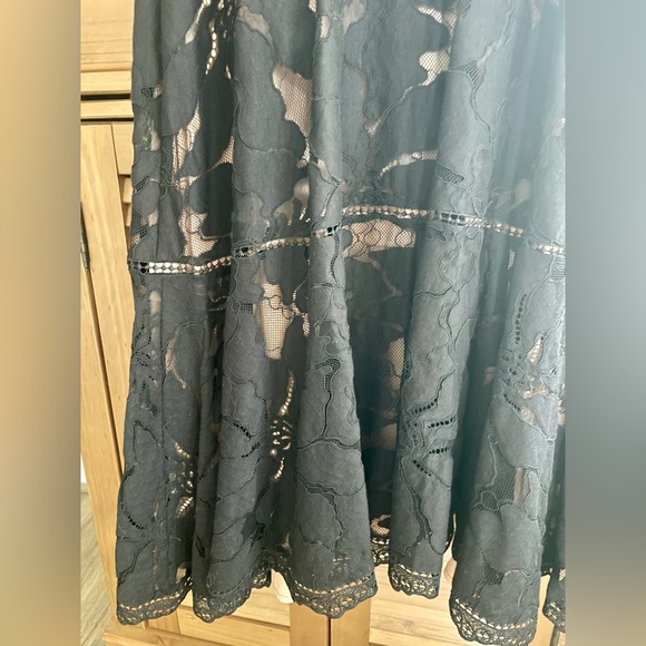 NWT By Anthropologie Ophelia puff-sleeve black and nude dress - Picture 9 of 12